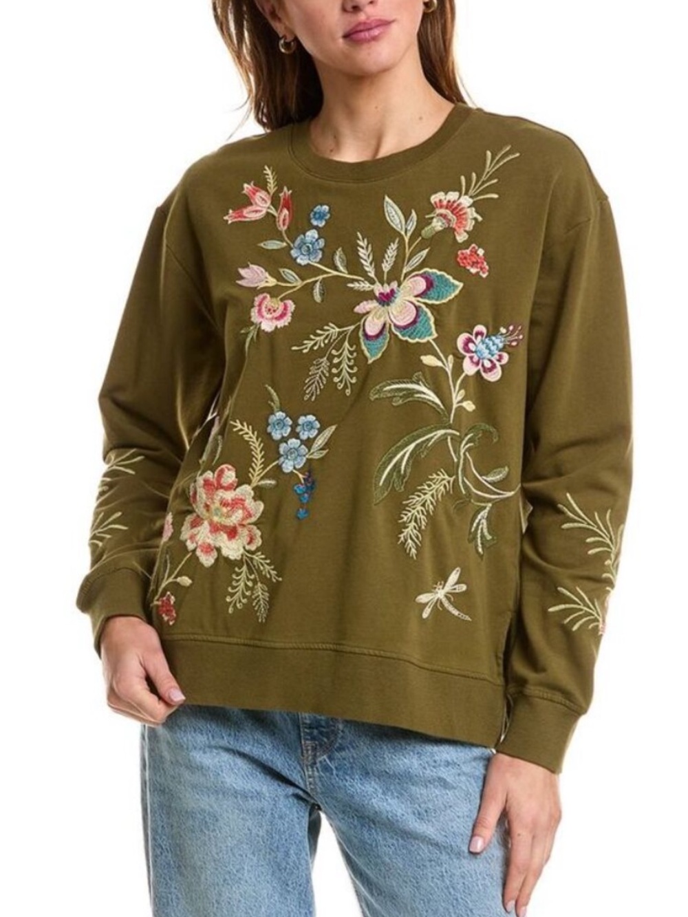 Johnny Was embroidered Julianna pullover sweatshirt